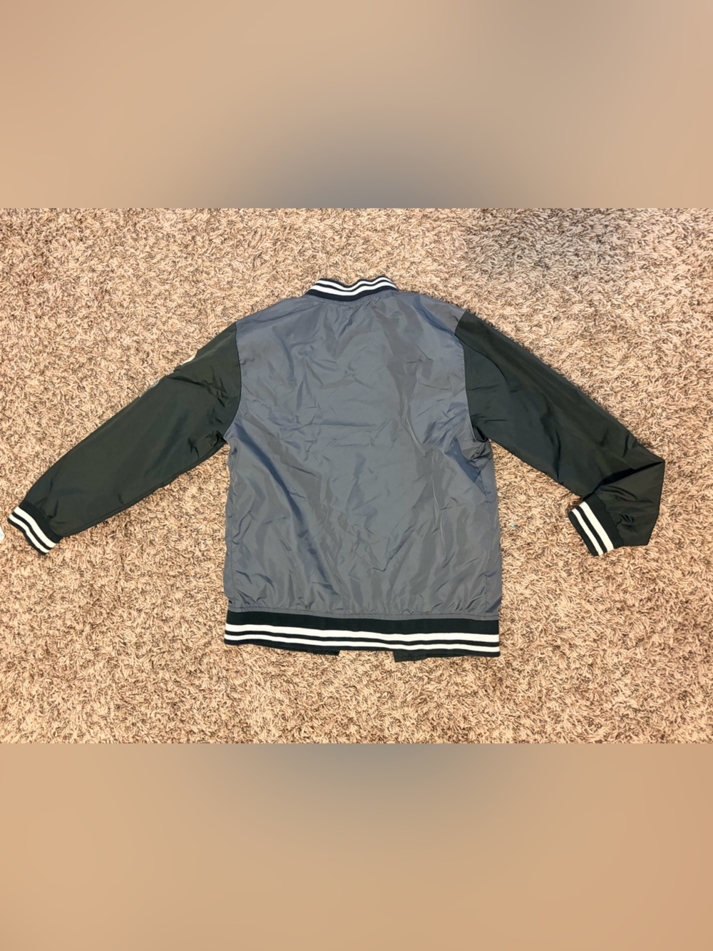 Men's Two-Tone Gray & Black Bomber Jacket
